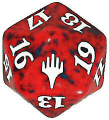 Magic D20 Spindown Dice - Red Planeswalker Symbol